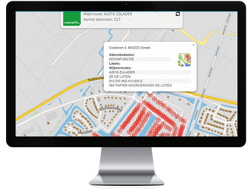 wastexl geeft wijken en routes weer op een online kaart